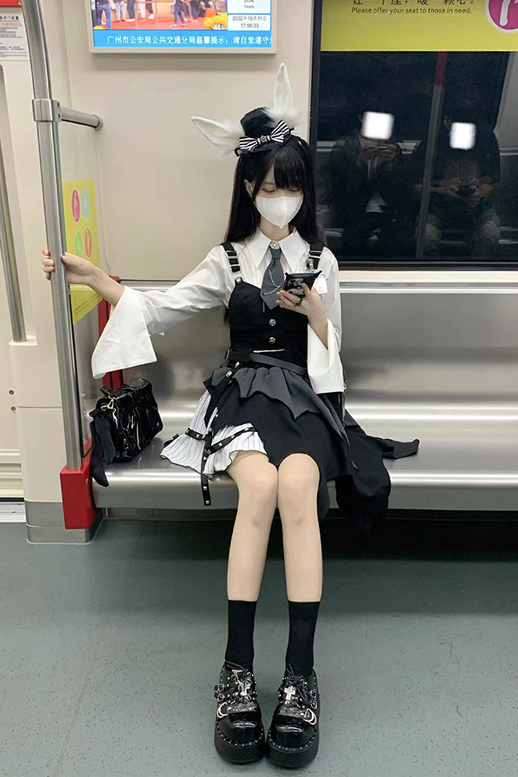 Ruffled Lolita Skirt - White/black Nsa Agent, 2 Colors, Gothic Style - additional product view 5