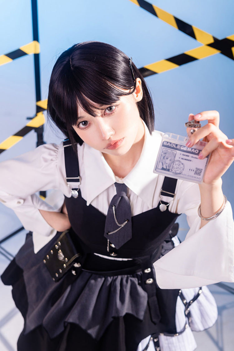 Ruffled Lolita Skirt - White/black Nsa Agent, 2 Colors, Gothic Style - additional product view 8