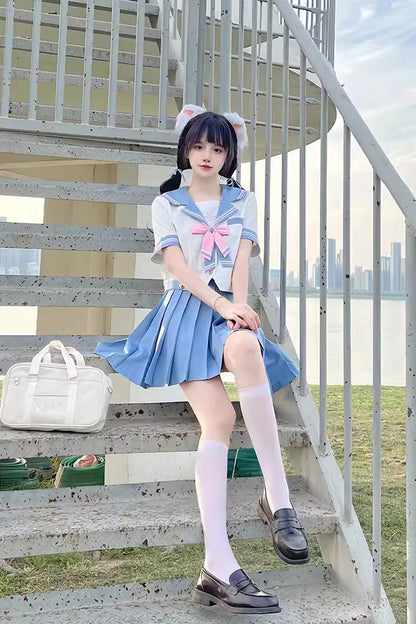 Ruffled Lolita Skirt - White/blue, 2 Colors, Sweet Style, Bow Detail, Ruffled - additional product view 2