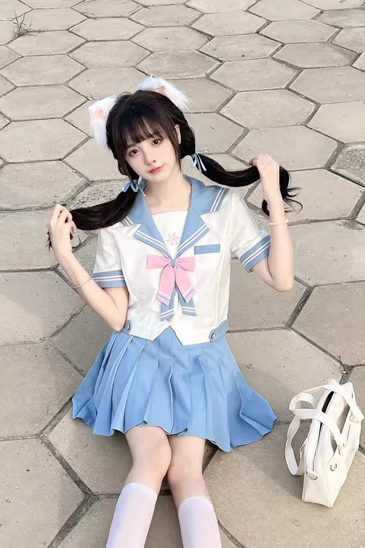 Ruffled Lolita Skirt - White/blue, 2 Colors, Sweet Style, Bow Detail, Ruffled - additional product view 3