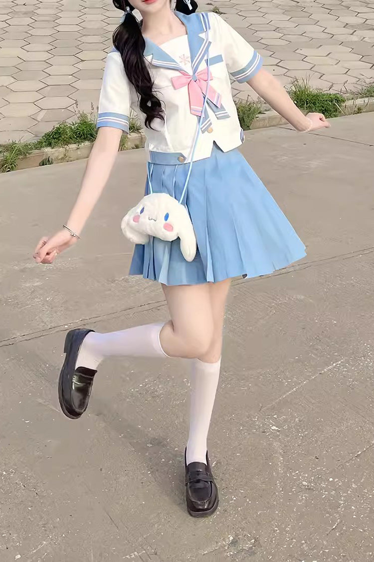 Ruffled Lolita Skirt - White/blue, 2 Colors, Sweet Style, Bow Detail, Ruffled - additional product view 5