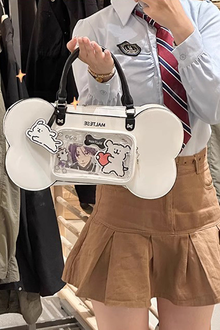 Sweet Lolita Bag - Anime Puppy Bones, White - Kawaii Daily Carry - additional product view 2
