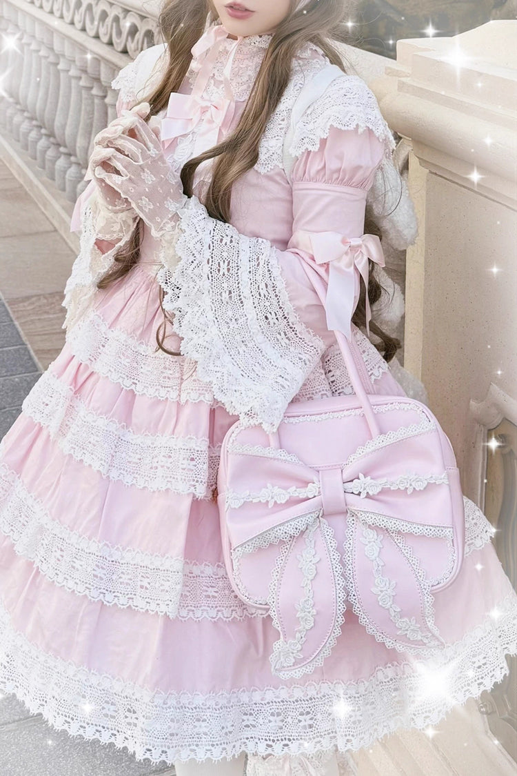 Sweet Lolita Bag - Bowknot Lace Zipper Japanese, 4 Colors, Zipper Detail, Bow Detail - additional product view 5