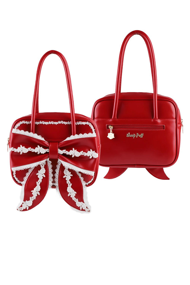 Sweet Lolita Bag - Bowknot Lace Zipper Japanese, 4 Colors, Zipper Detail, Bow Detail - additional product view 7