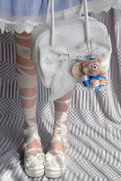 Sweet Lolita Bag - Bowknot Lace Zipper Japanese, 4 Colors, Zipper Detail, Bow Detail - additional product view 11