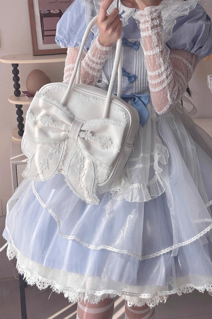 Sweet Lolita Bag - Bowknot Lace Zipper Japanese, 4 Colors, Zipper Detail, Bow Detail - main product image