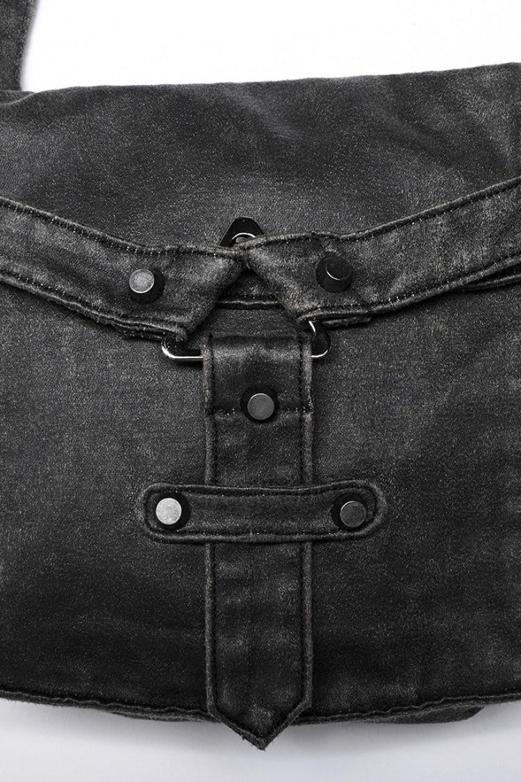 Sweet Lolita Bag - Metal Buckle Adjustable, Gray, Buckle Detail, Men's Style - additional product view 5