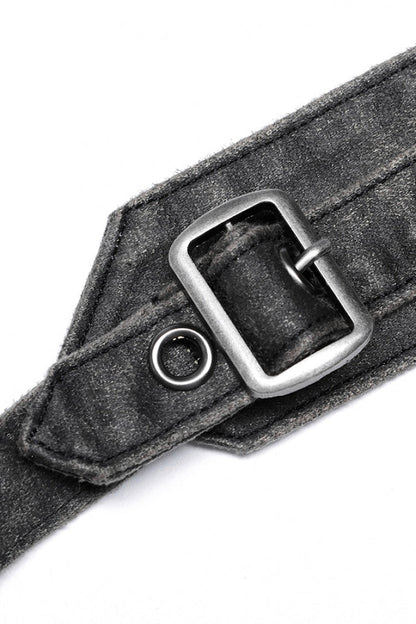 Sweet Lolita Bag - Metal Buckle Adjustable, Gray, Buckle Detail, Men's Style - additional product view 6