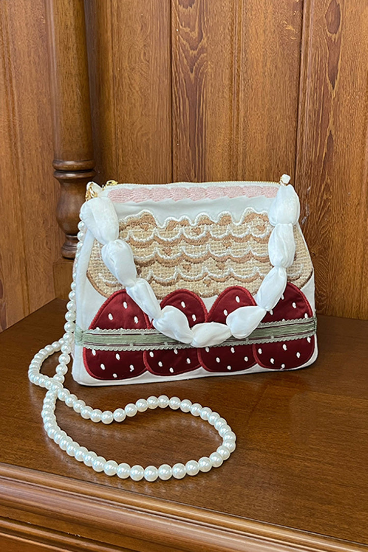 Sweet Lolita Bag - Multi-color Mint Strawberry, Multi-Color, Lace Trim, Embroidered - additional product view 2