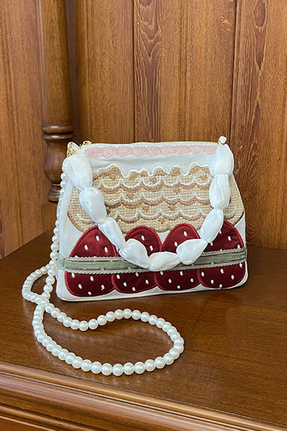 Sweet Lolita Bag - Multi-color Mint Strawberry, Multi-Color, Lace Trim, Embroidered - additional product view 2