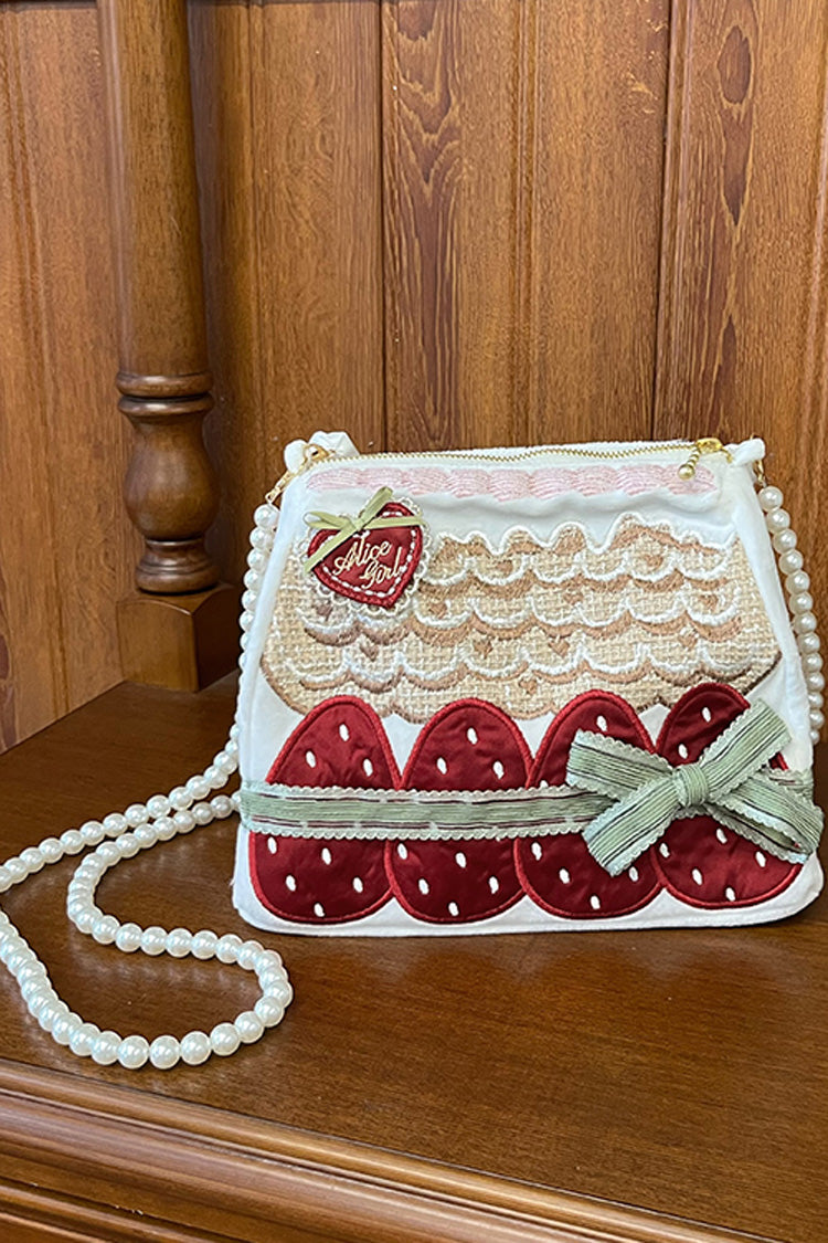 Sweet Lolita Bag - Multi-color Mint Strawberry, Multi-Color, Lace Trim, Embroidered - additional product view 3