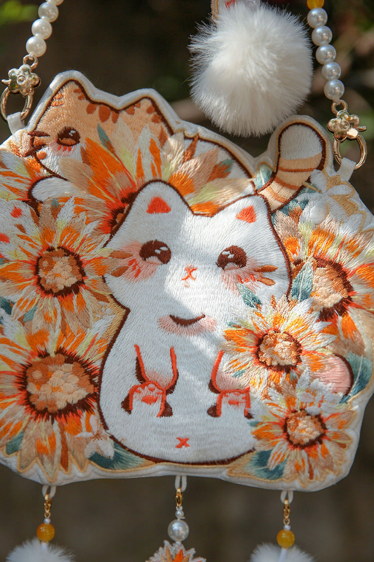 Sweet Lolita Bag - Multi-color Sunflower Cat, Multi-Color, Embroidered - additional product view 3