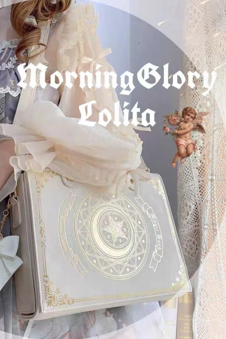 Sweet Lolita Bag - Star Moon Magic Book Print, 3 Colors, Printed - One-Size White option