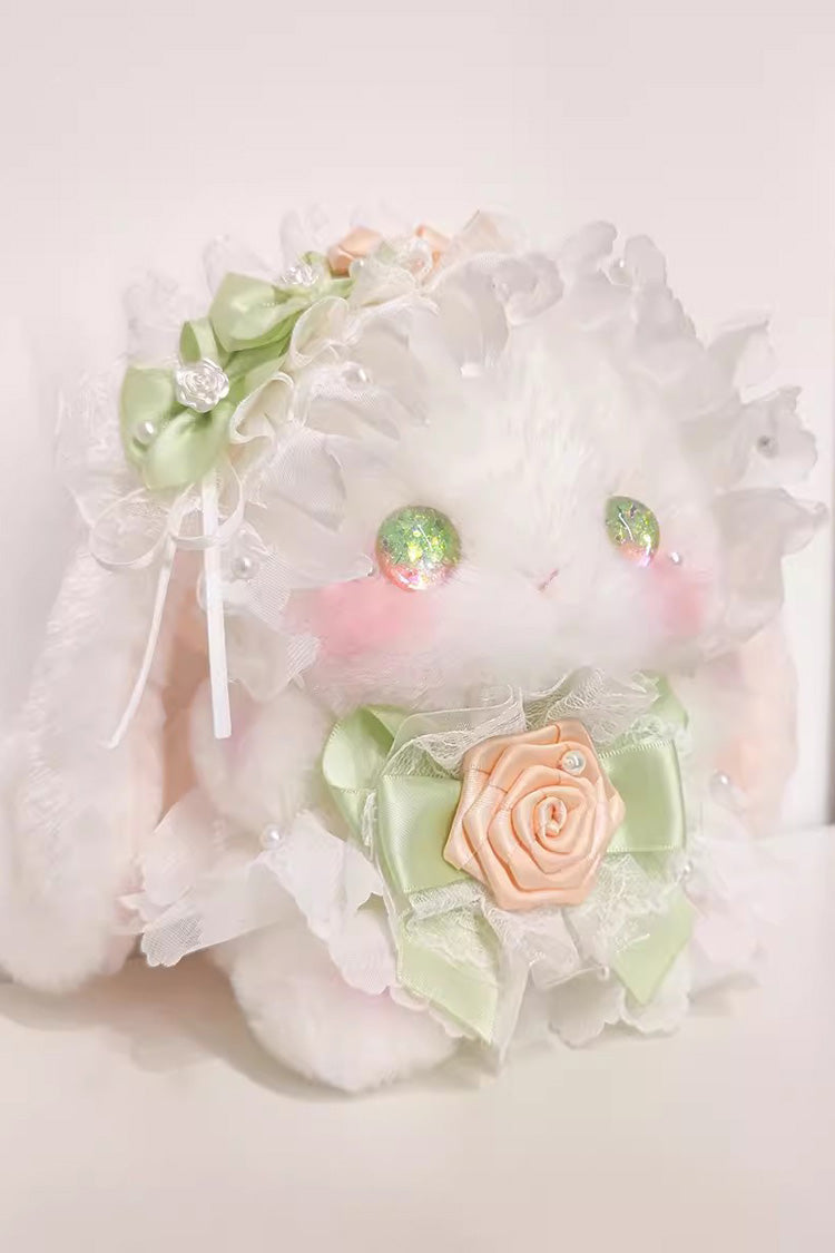Sweet Lolita Bag - White/green Lop-eared Rabbit, 2 Colors, Bow Detail, Lace Trim - additional product view 2