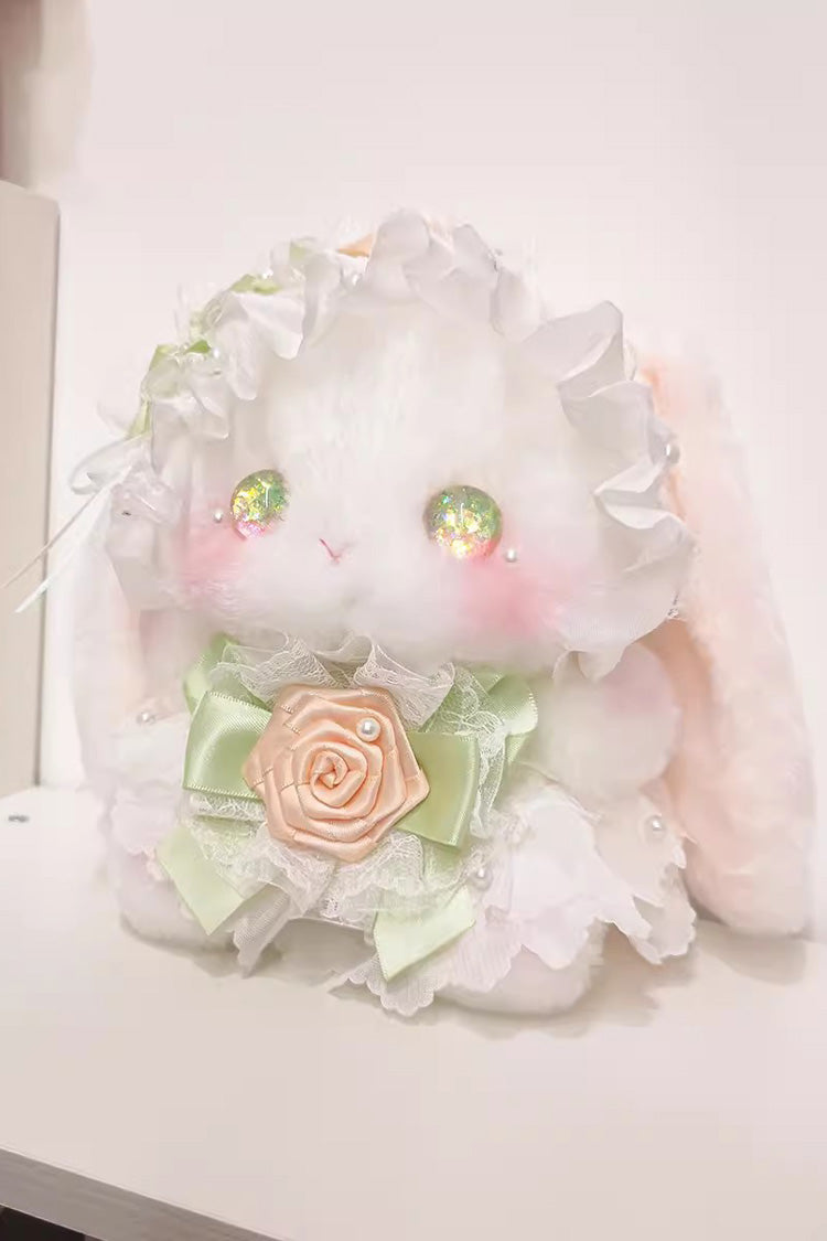Sweet Lolita Bag - White/green Lop-eared Rabbit, 2 Colors, Bow Detail, Lace Trim - additional product view 3