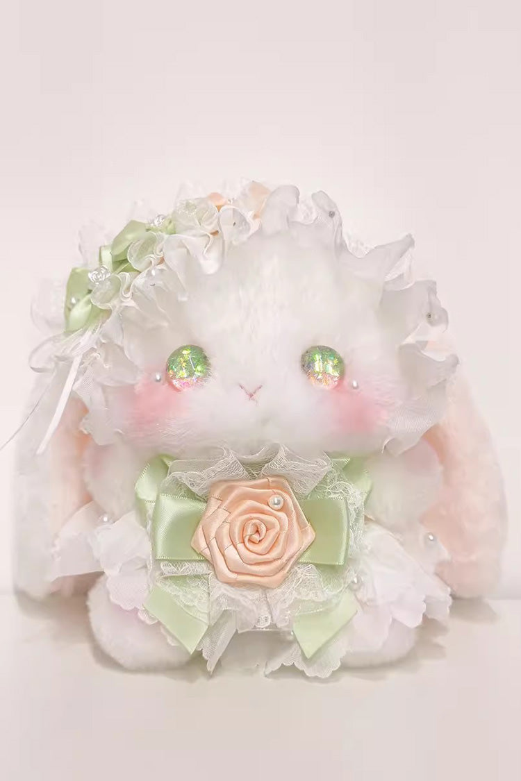 Sweet Lolita Bag - White/green Lop-eared Rabbit, 2 Colors, Bow Detail, Lace Trim - main product image