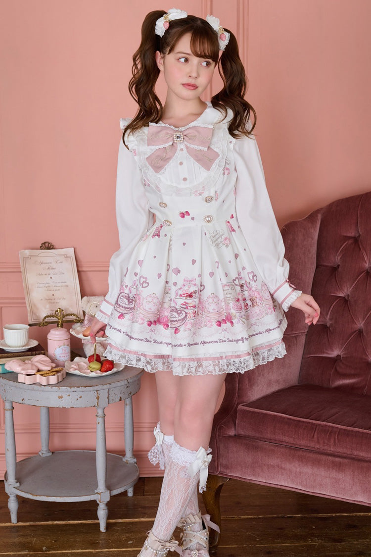 Sweet Lolita Dress - Afternoon Tea, 3 Colors, Plus Size, Ruffled, Printed - additional product view 3