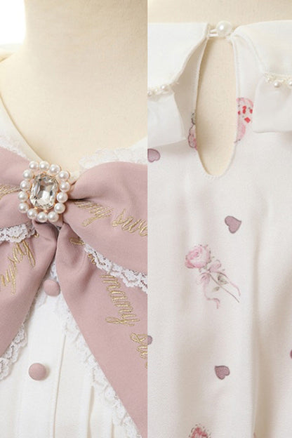 Sweet Lolita Dress - Afternoon Tea, 3 Colors, Plus Size, Ruffled, Printed - additional product view 8