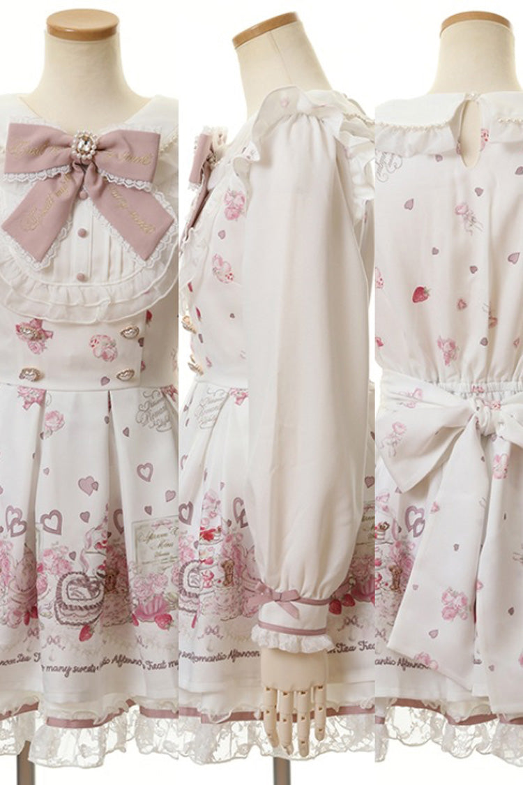 Sweet Lolita Dress - Afternoon Tea, 3 Colors, Plus Size, Ruffled, Printed - additional product view 10