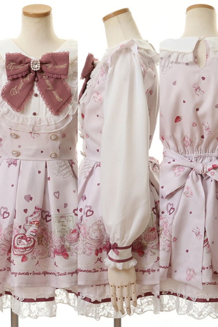 Sweet Lolita Dress - Afternoon Tea, 3 Colors, Plus Size, Ruffled, Printed - additional product view 11