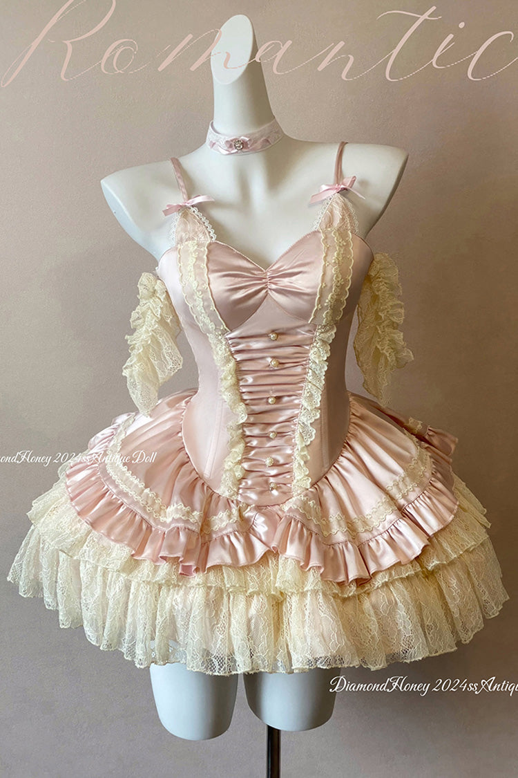 Sweet Lolita Dress - Ballet Cat, Pink, Layered, Ballet-Inspired Style, Lace Trim - additional product view 2