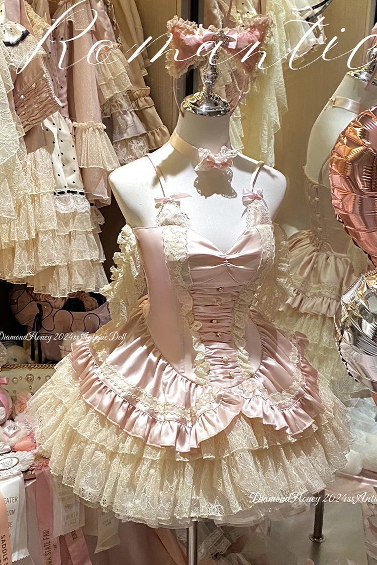 Sweet Lolita Dress - Ballet Cat, Pink, Layered, Ballet-Inspired Style, Lace Trim - additional product view 10