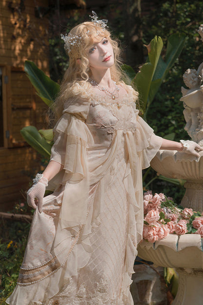 Sweet Lolita Dress - Bathing In The Light, Pink, Embroidered, Lace Trim, Ruffled - additional product view 2