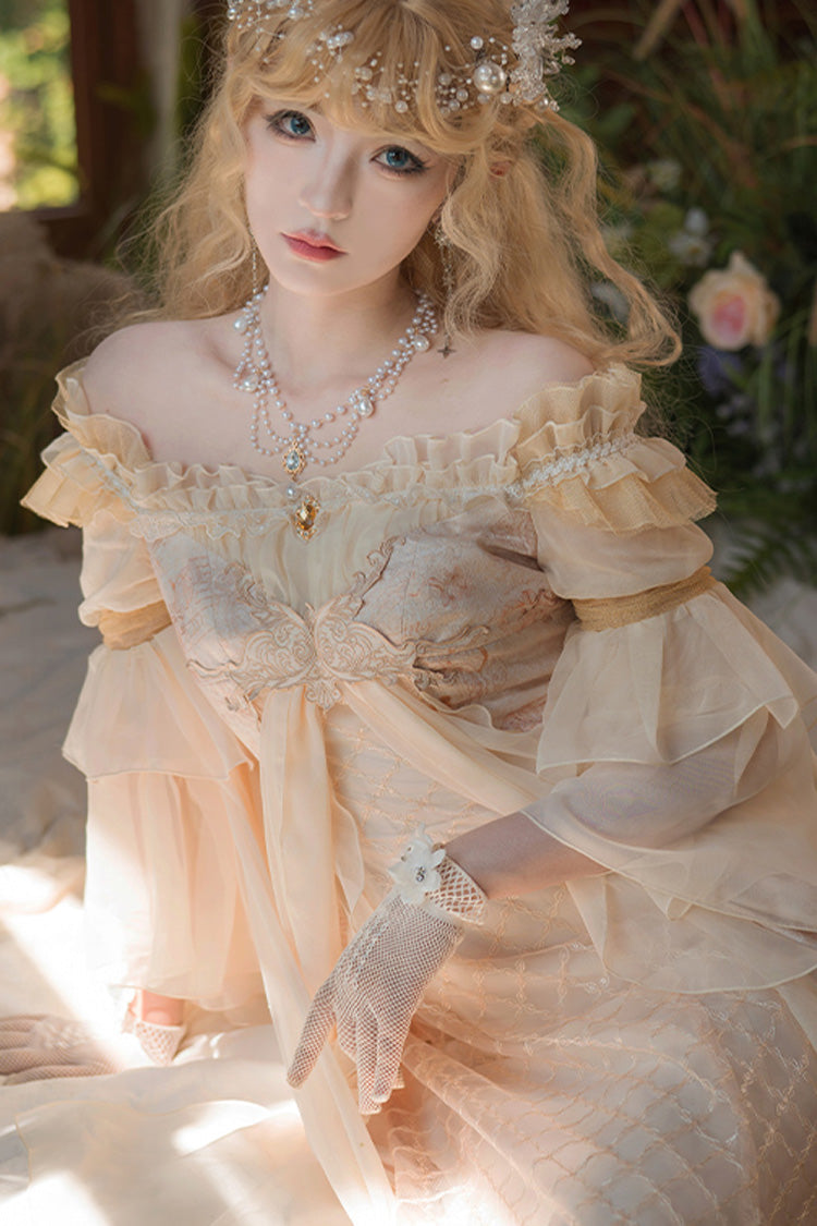 Sweet Lolita Dress - Bathing In The Light, Pink, Embroidered, Lace Trim, Ruffled - additional product view 4