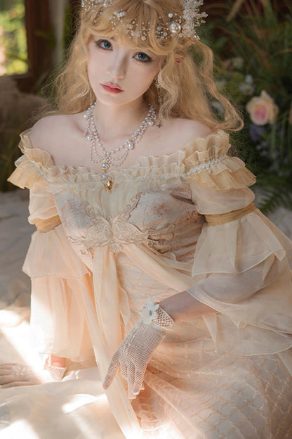 Sweet Lolita Dress - Bathing In The Light, Pink, Embroidered, Lace Trim, Ruffled - additional product view 4