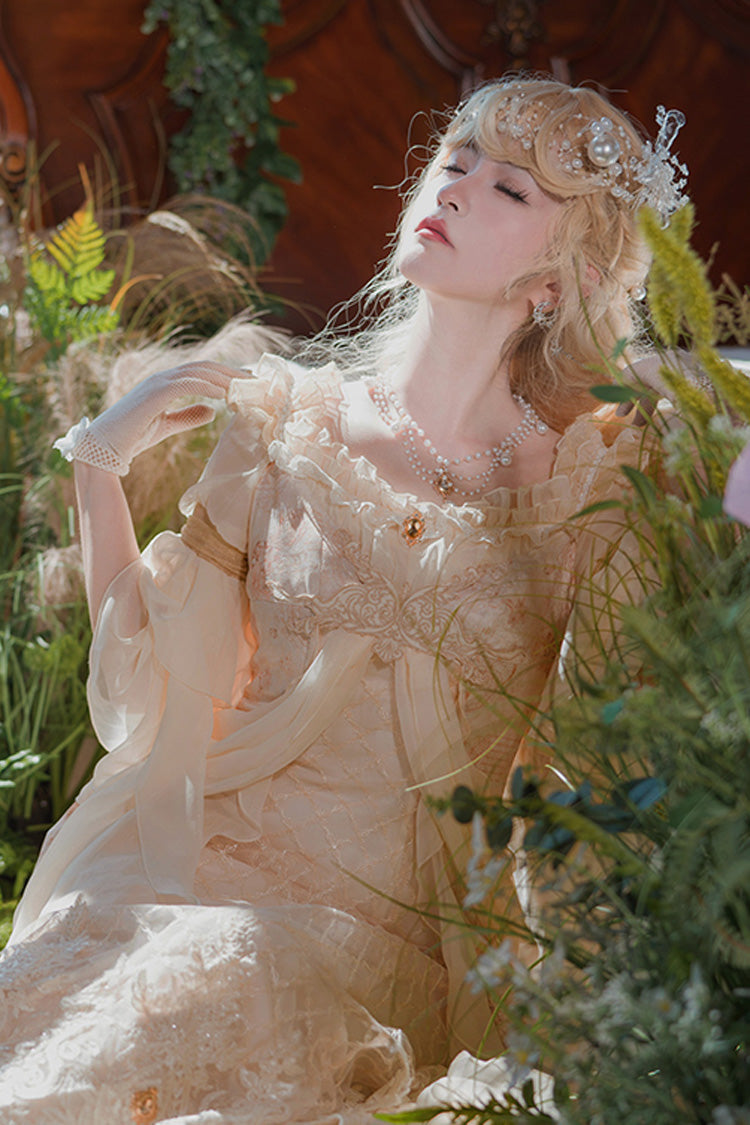 Sweet Lolita Dress - Bathing In The Light, Pink, Embroidered, Lace Trim, Ruffled - additional product view 6