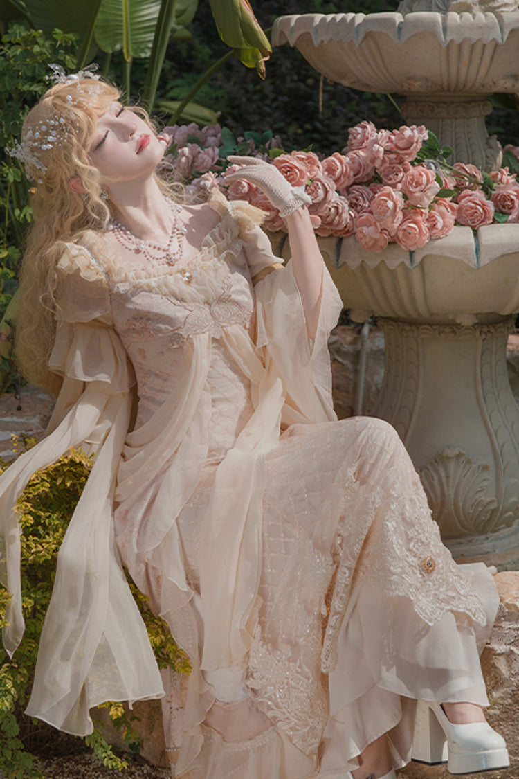 Sweet Lolita Dress - Bathing In The Light, Pink, Embroidered, Lace Trim, Ruffled - additional product view 13