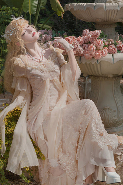 Sweet Lolita Dress - Bathing In The Light, Pink, Embroidered, Lace Trim, Ruffled - additional product view 13
