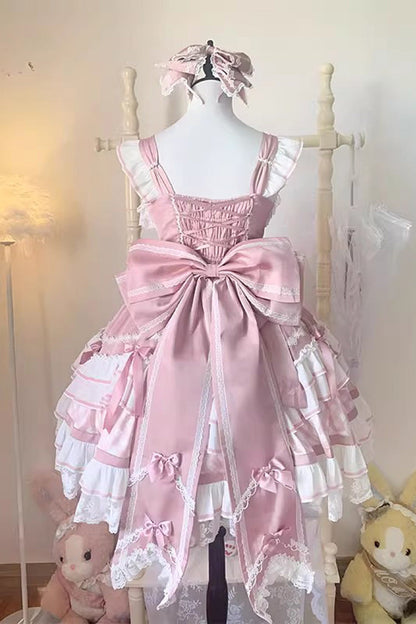 Sweet Lolita Dress - Beating Heart, 3 Colors, Bow Detail, Lace Trim, Ruffled - additional product view 3