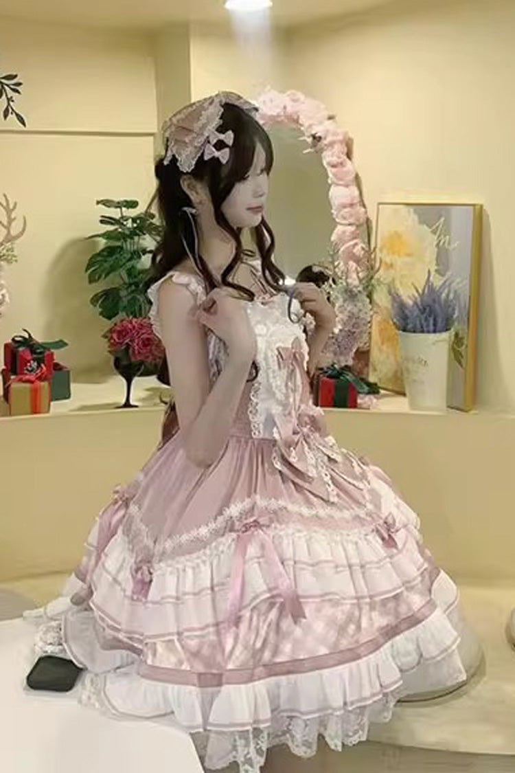 Sweet Lolita Dress - Beating Heart, 3 Colors, Bow Detail, Lace Trim, Ruffled - additional product view 5