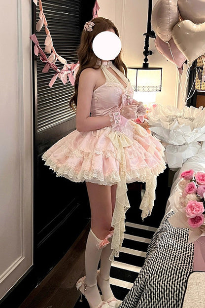 Sweet Lolita Dress - Beloved Young Lady, Pink, Lace Trim, Ruffled, Layered - additional product view 2