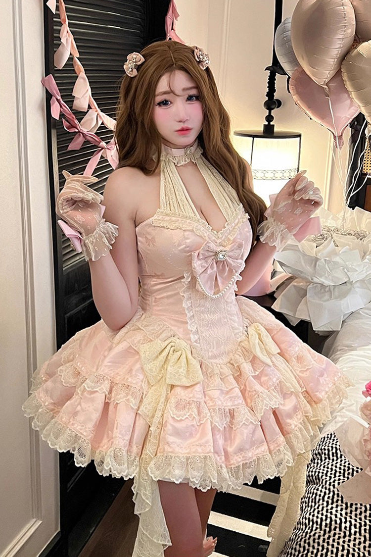 Sweet Lolita Dress - Beloved Young Lady, Pink, Lace Trim, Ruffled, Layered - main product image