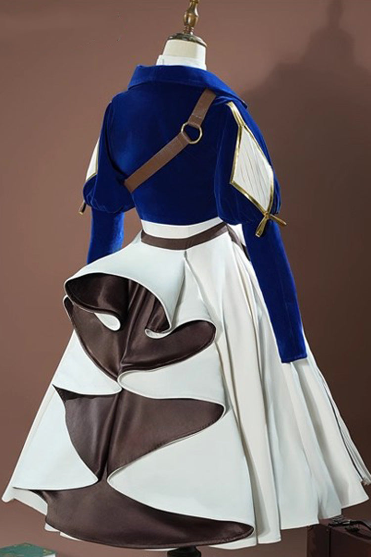 Sweet Lolita Dress - Blue/white Violet Evergarden, 2 Colors, Long Sleeves - additional product view 2