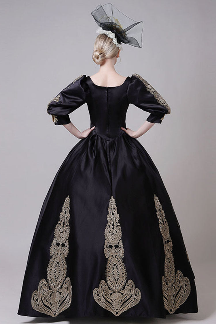 Sweet Lolita Dress - Boat Neck Half Sleeves High, Gold, High Waist, Victorian Style - additional product view 5