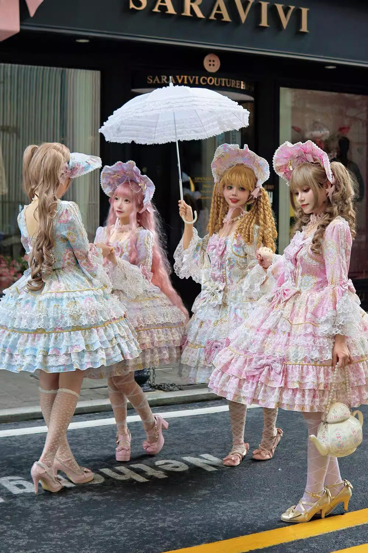 Sweet Lolita Dress - Candlelight Elegance, Purple, Layered, Long Sleeves, Bow Detail - additional product view 7