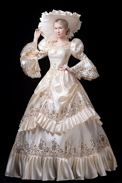 Sweet Lolita Dress - Champagne Court Style High, Champagne, High Waist, Classic Style - additional product view 2