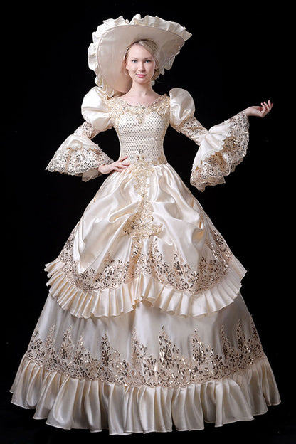 Sweet Lolita Dress - Champagne Court Style High, Champagne, High Waist, Classic Style - additional product view 3