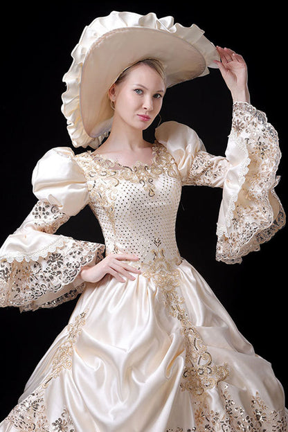 Sweet Lolita Dress - Champagne Court Style High, Champagne, High Waist, Classic Style - additional product view 4