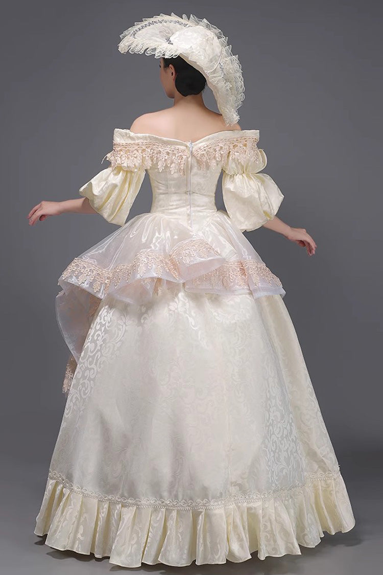 Sweet Lolita Dress - Champagne European Court Half, Champagne, Ruffled, Victorian Style - additional product view 5