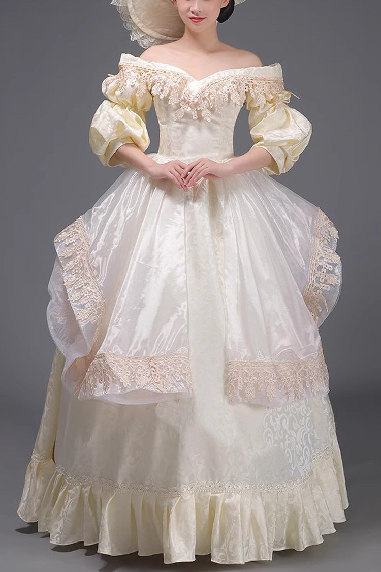 Sweet Lolita Dress - Champagne European Court Half, Champagne, Ruffled, Victorian Style - main product image