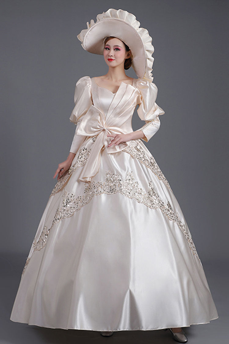 Sweet Lolita Dress - Champagne Half Sleeves, Champagne, High Waist, Victorian Style - additional product view 2