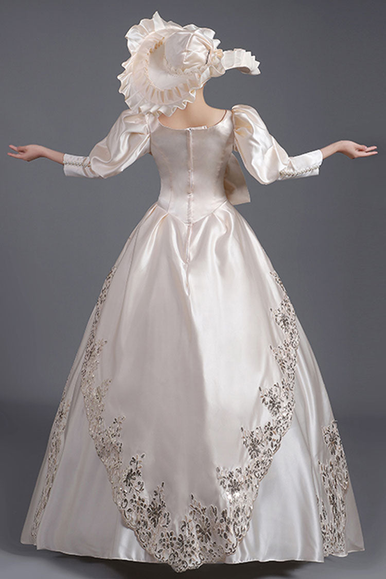 Sweet Lolita Dress - Champagne Half Sleeves, Champagne, High Waist, Victorian Style - additional product view 4