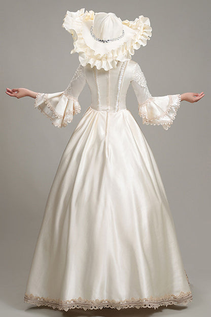 Sweet Lolita Dress - Champagne Multi-layer Half, Champagne, High Waist, Victorian Style - additional product view 4