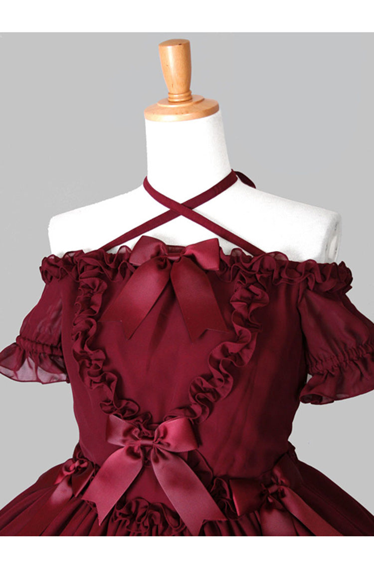 Sweet Lolita Dress - Chiffon Binding Strap, 2 Colors, Classic Style - additional product view 4