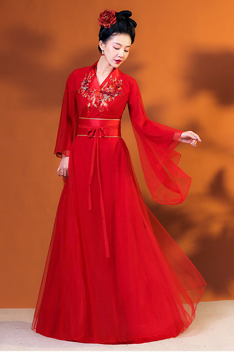 Sweet Lolita Dress - Chinese Ancient Style Fairy, 6 Colors, Chinese-Inspired Style - XS Red / S Red / M Red option