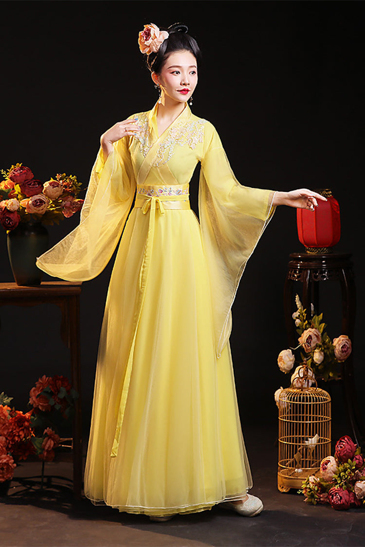 Sweet Lolita Dress - Chinese Ancient Style Fairy, 6 Colors, Chinese-Inspired Style - XS Yellow / S Yellow / M Yellow option